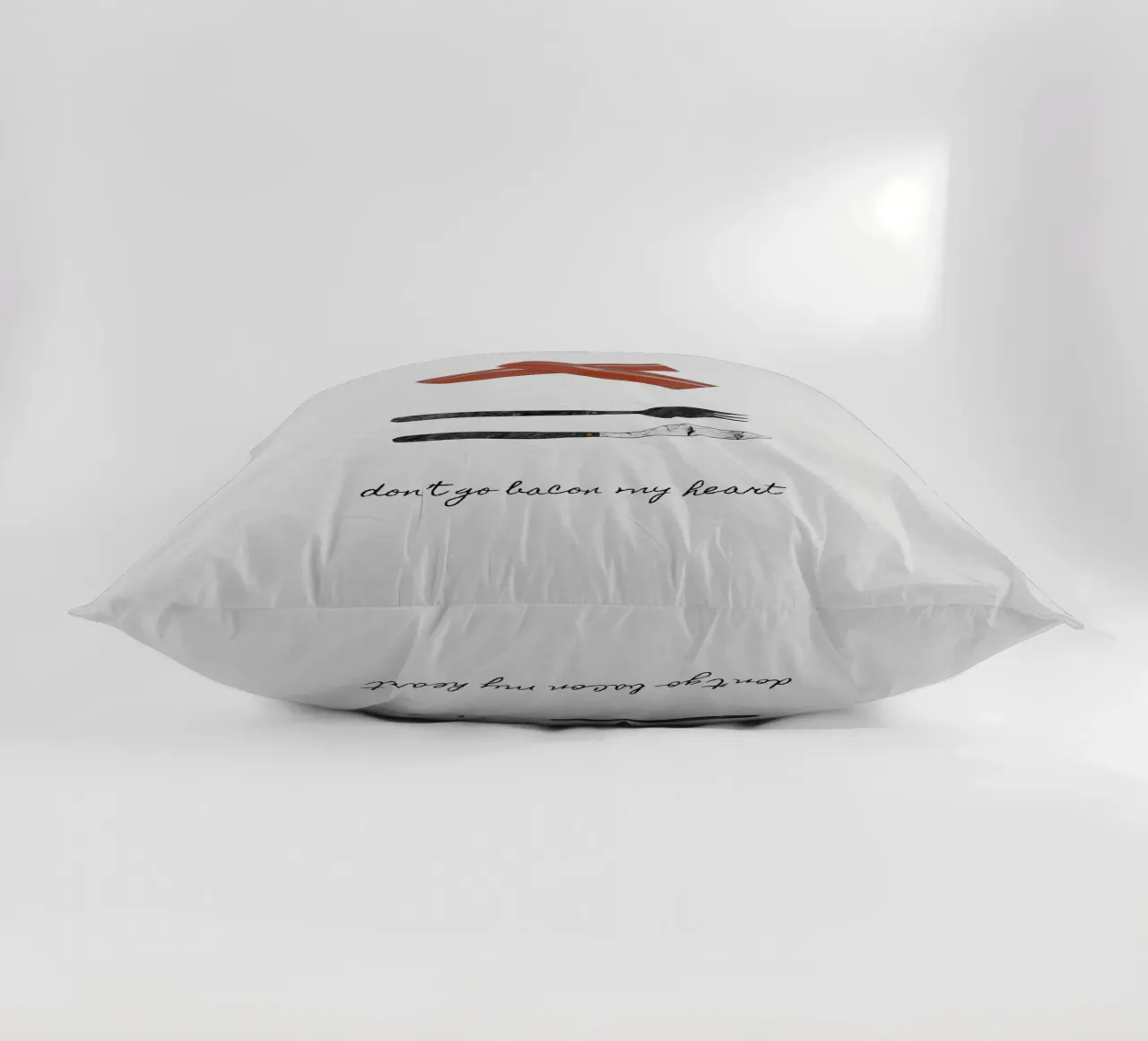 Don't Go Bacon My Heart decorative cushion by Orara Studio