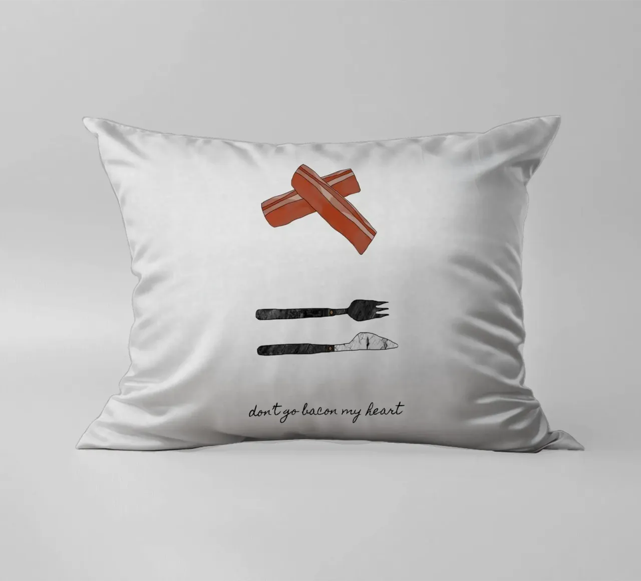 Don't Go Bacon My Heart decorative cushion by Orara Studio