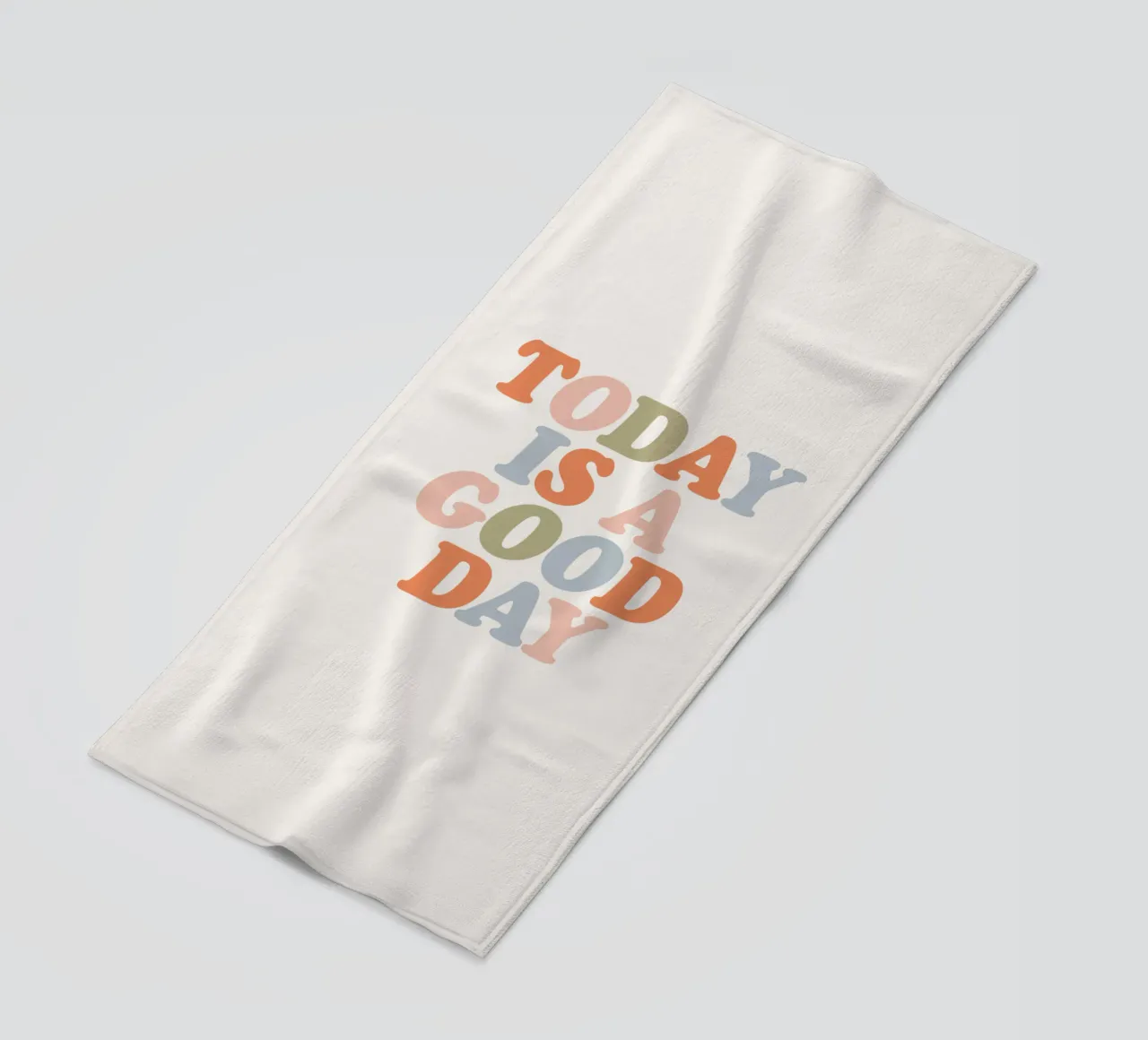 Oggi è un buon giorno Typografie Design telo mare da THE MOTIVATED TYPE