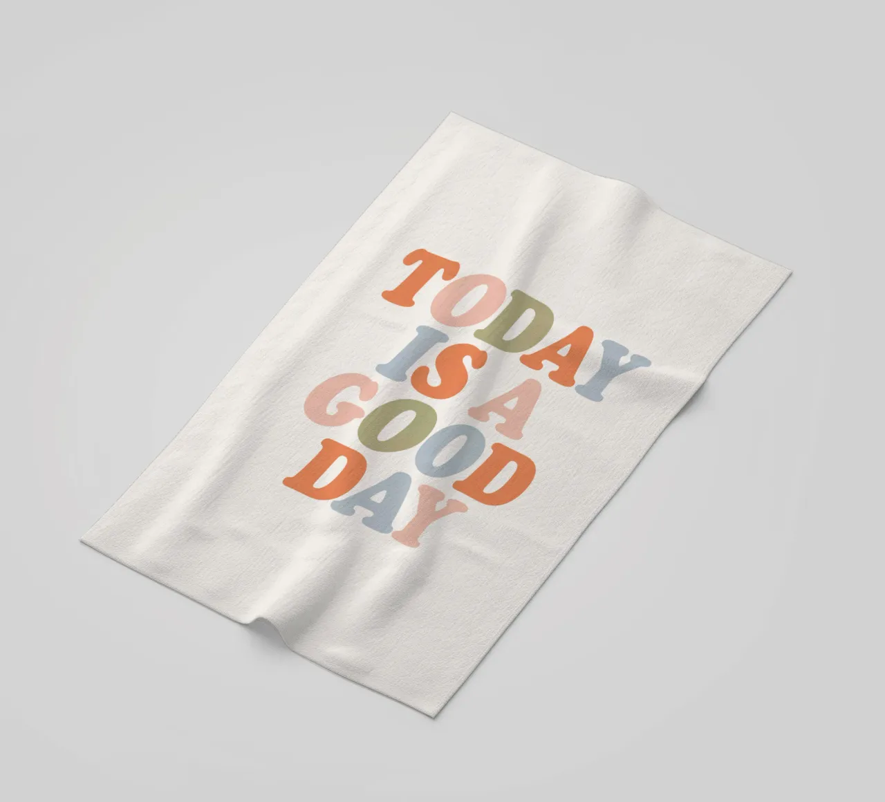 Oggi è un buon giorno Typografie Design telo mare da THE MOTIVATED TYPE