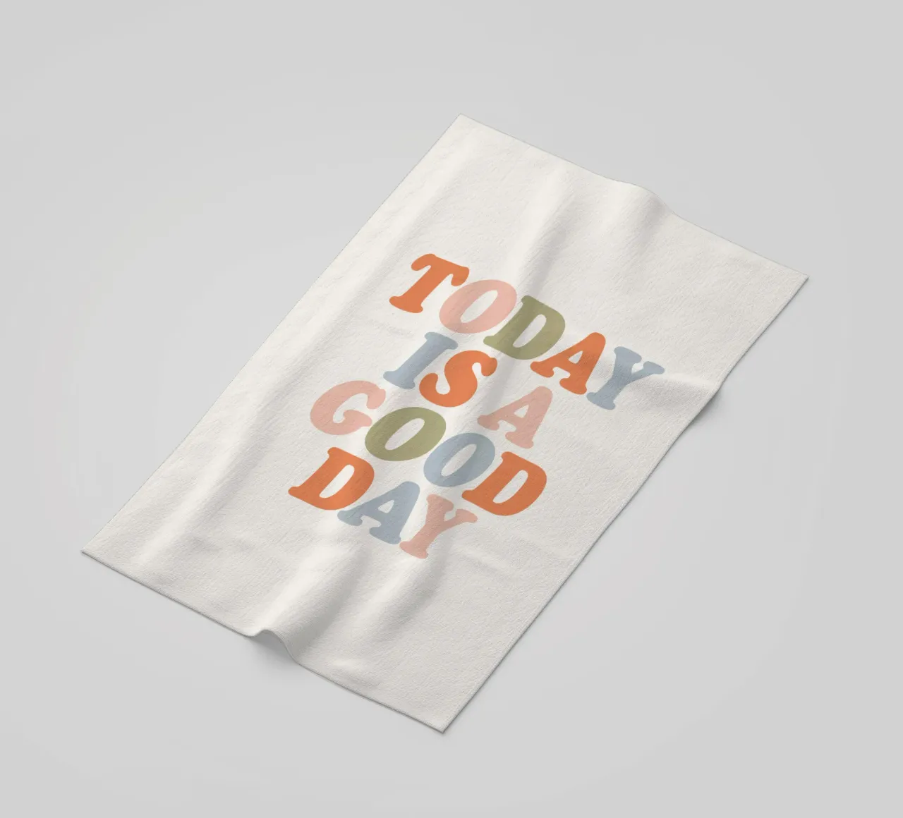 Oggi è un buon giorno Typografie Design telo mare da THE MOTIVATED TYPE