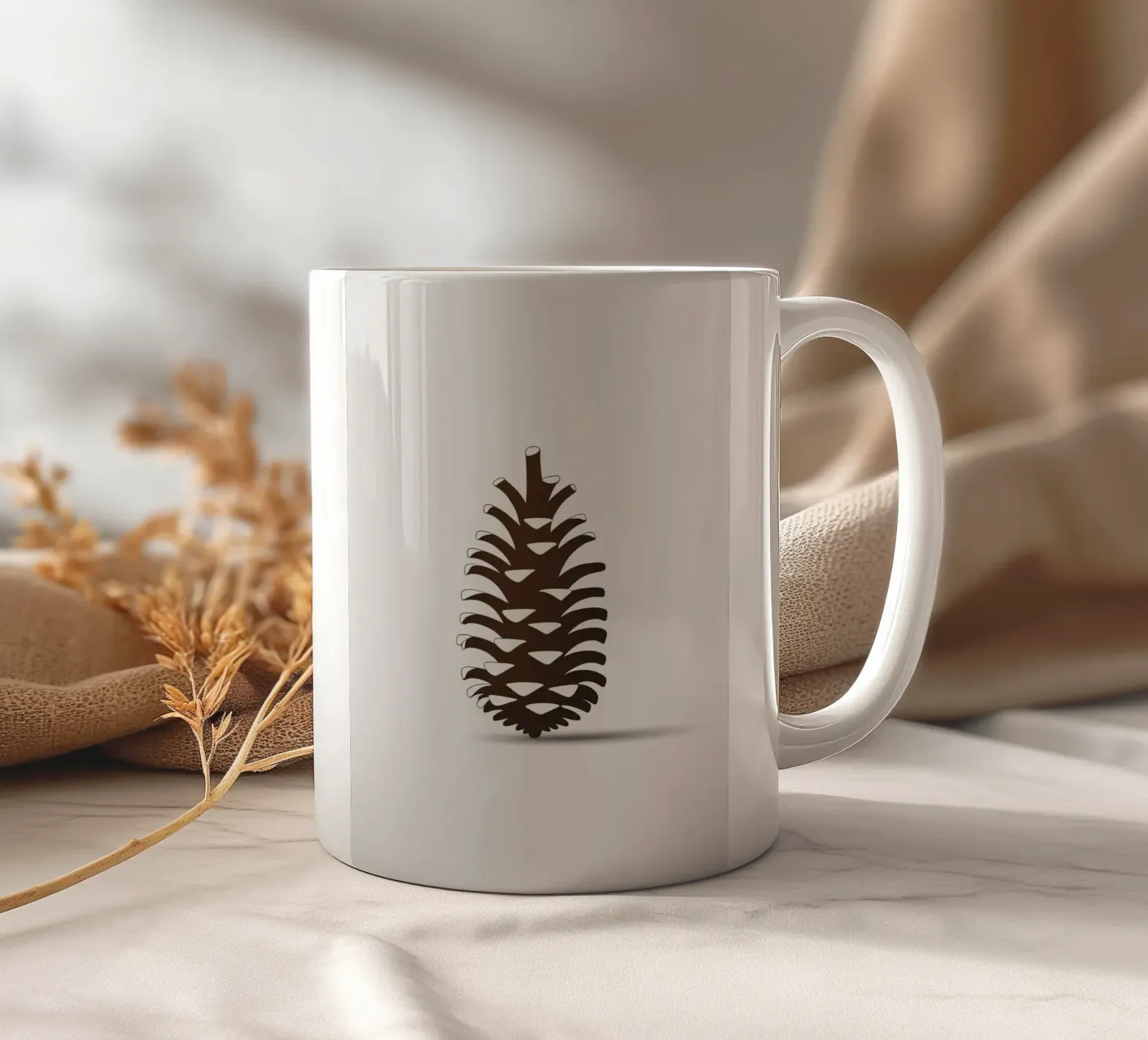 pine cone mug en céramique de botanical shop