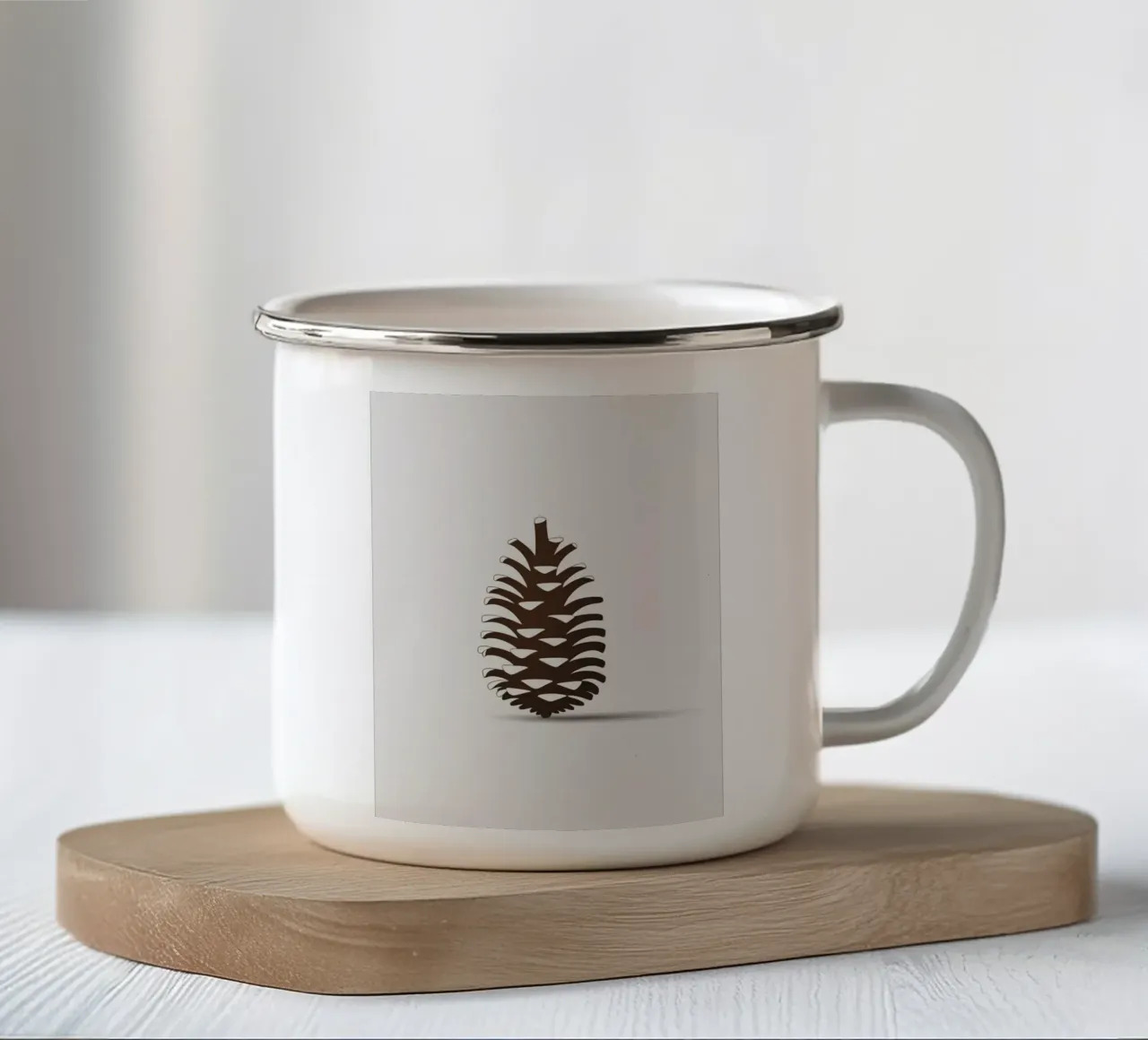 pine cone tazza in smalto da botanical shop