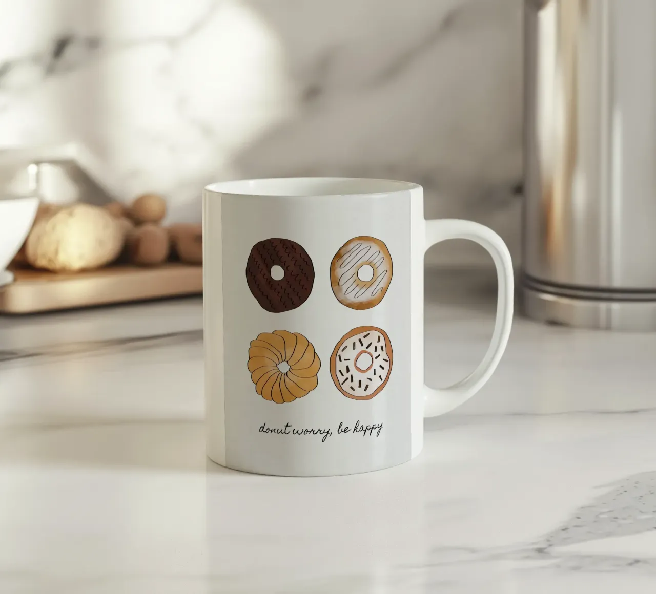 Non preoccupatevi di essere felici tazza in ceramica da Orara Studio
