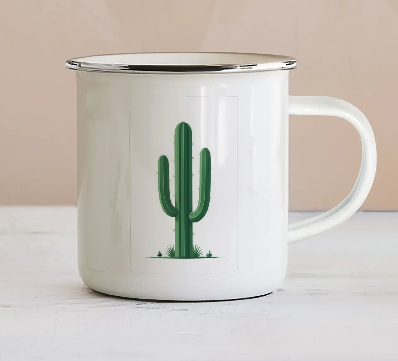 cactus a barile semplice tazza in smalto da botanical shop