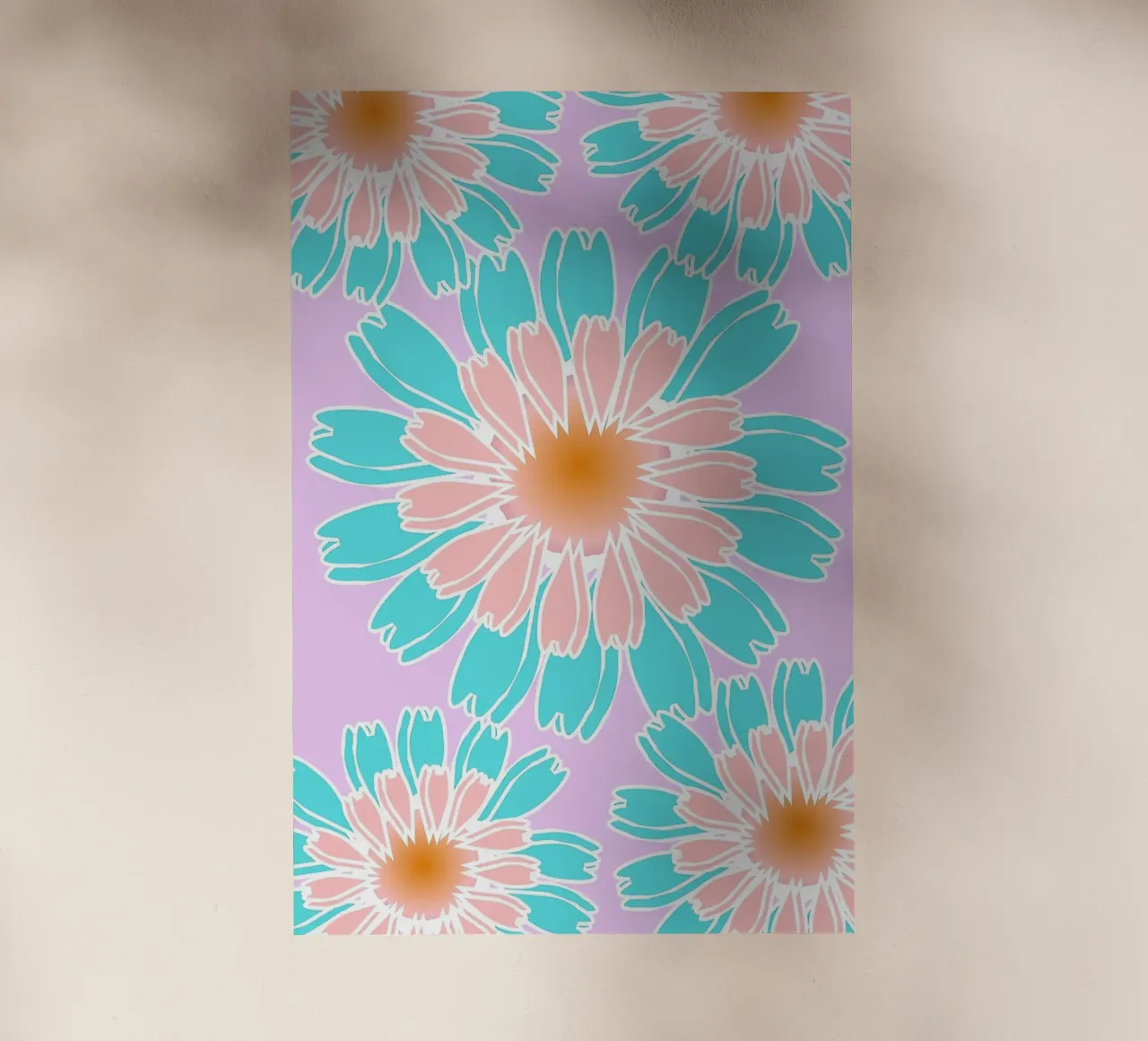 Abstract Hand-Drawn Daisy Pattern pellicola backlit da Gerarldking Mellisa