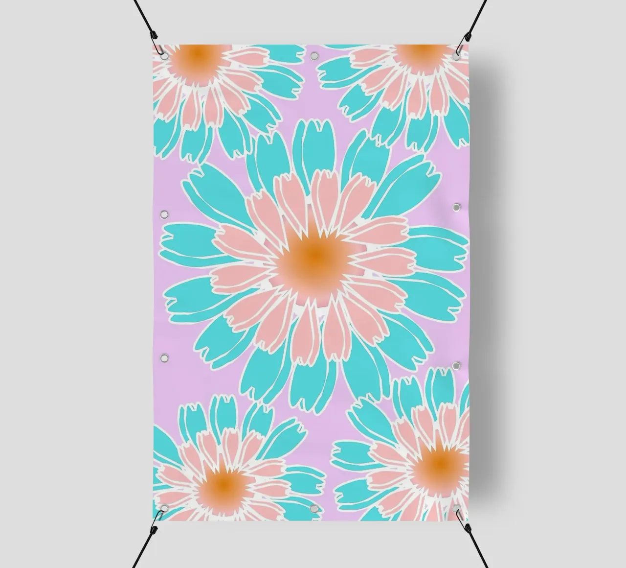 Abstract Hand-Drawn Daisy Pattern telo in pvc da Gerarldking Mellisa