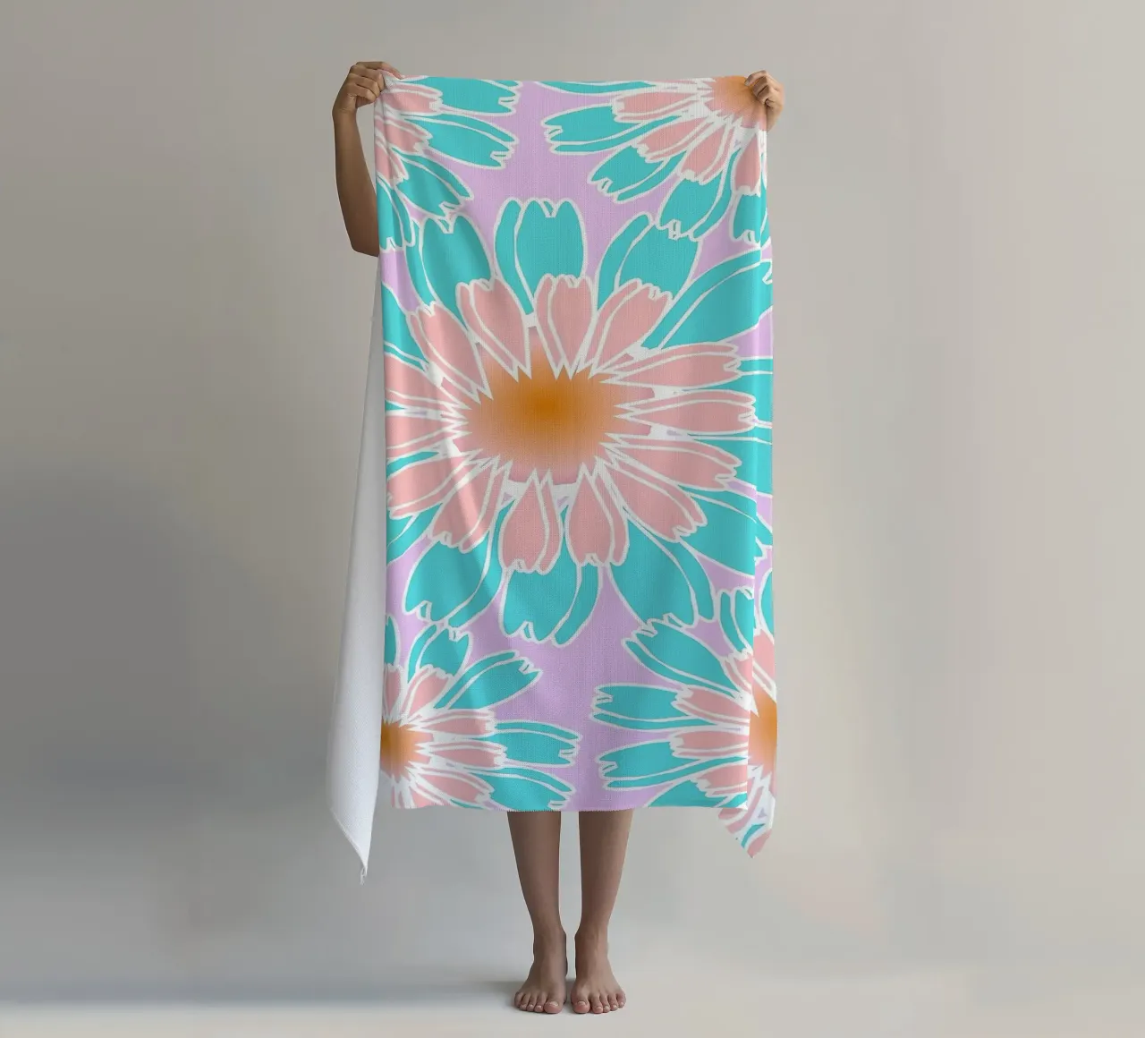 Abstract Hand-Drawn Daisy Pattern telo mare da Gerarldking Mellisa