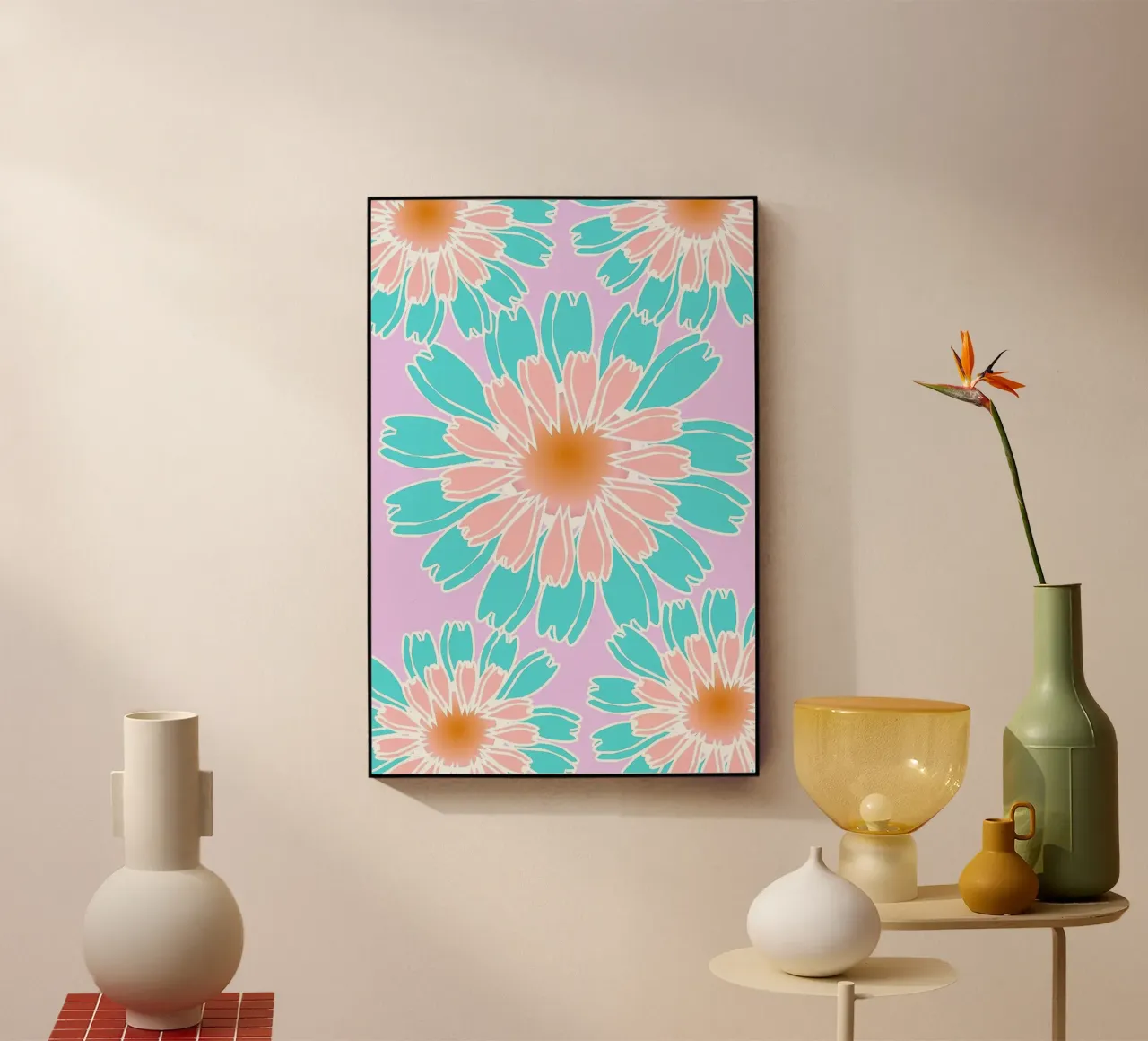 Abstract Hand-Drawn Daisy Pattern plexiglass da Gerarldking Mellisa