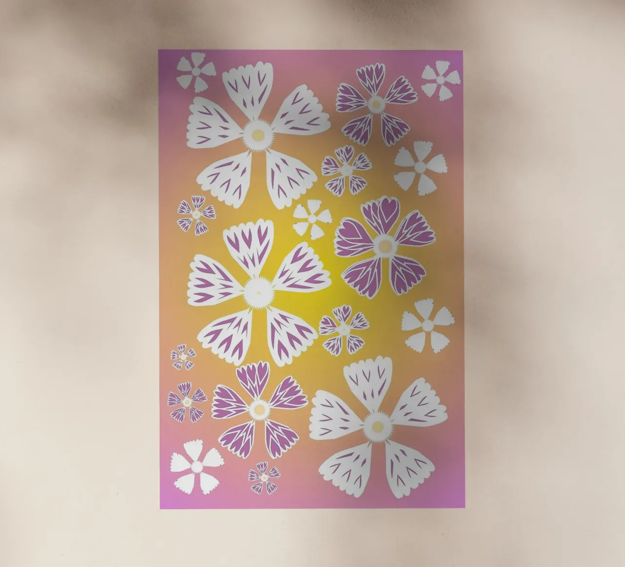 Abstract Pop Art Floral Pattern pellicola backlit da Gerarldking Mellisa