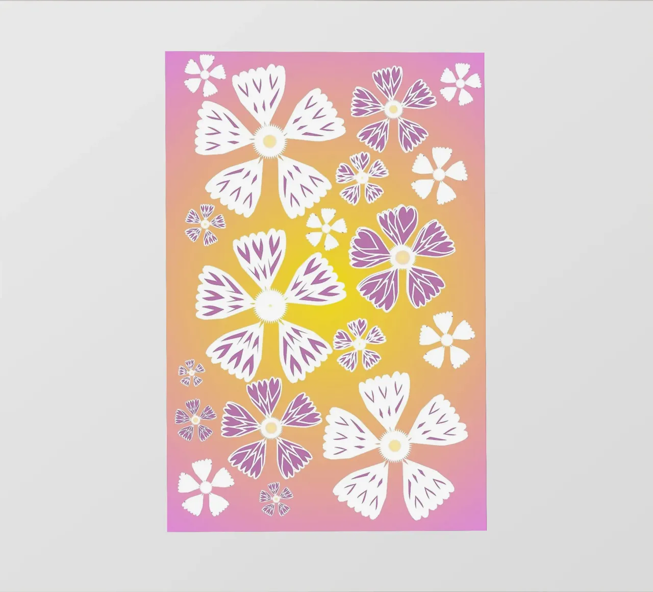 Abstract Pop Art Floral Pattern pellicola backlit da Gerarldking Mellisa