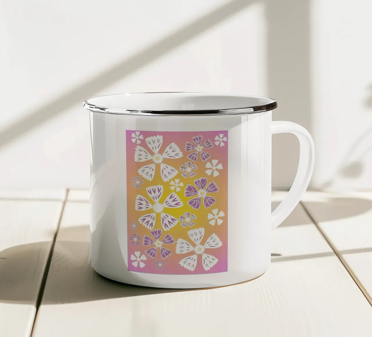 Abstract Pop Art Floral Pattern tazza in smalto da Gerarldking Mellisa