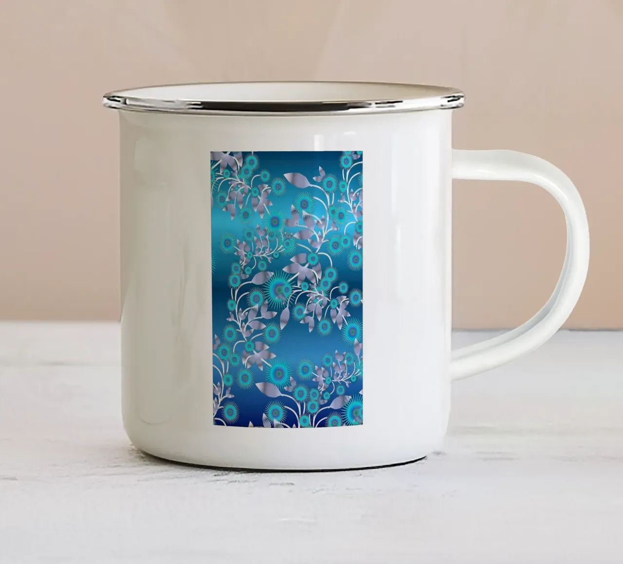 Ethereal Botanical Pattern tazza in smalto da Gerarldking Mellisa