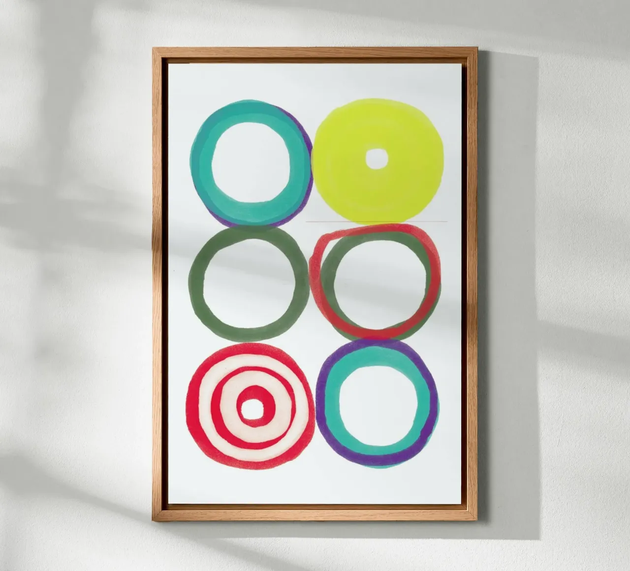 Circles tela con Cornice a cassetta da Catherine Aguilar