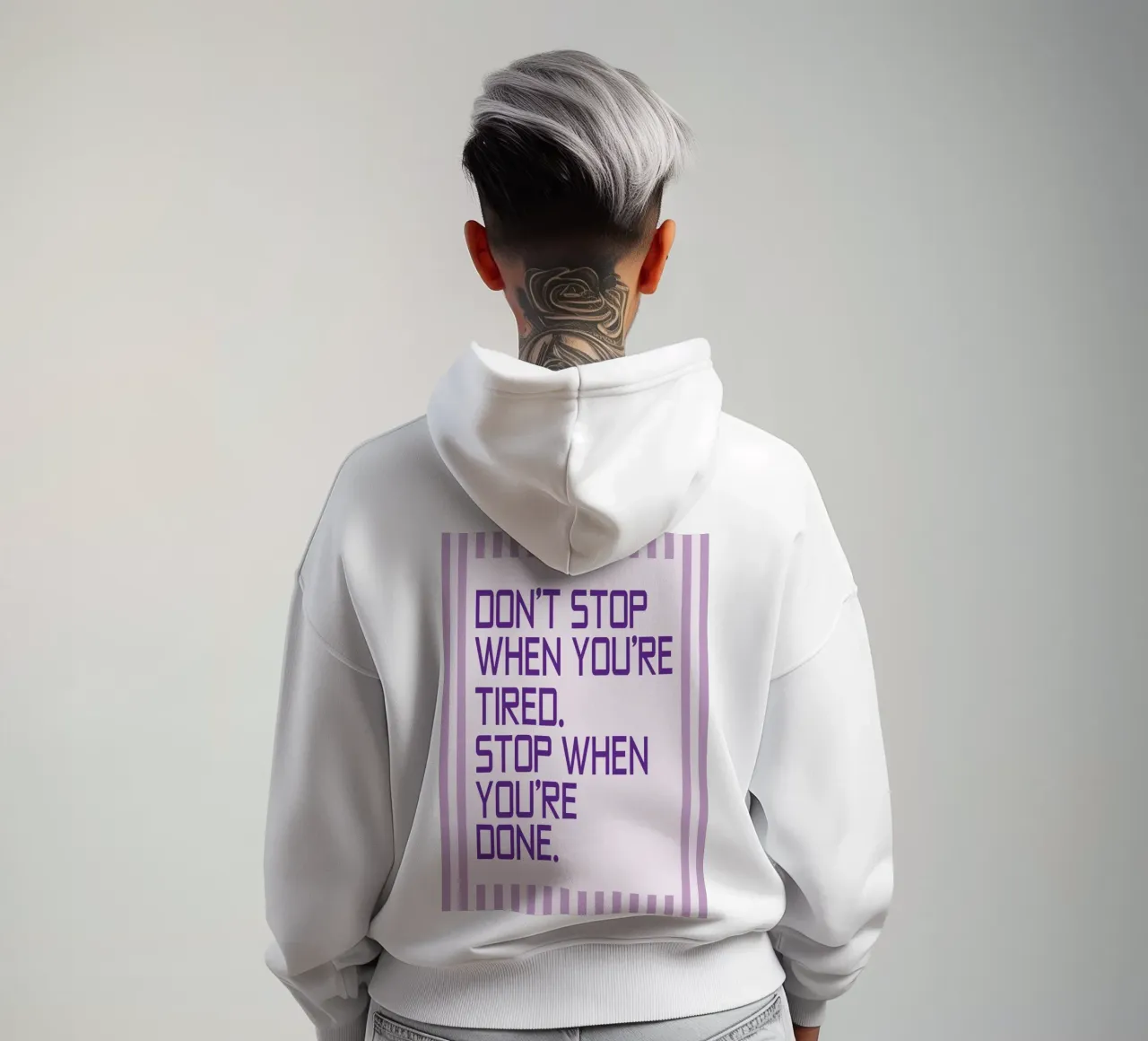 Non fermarsi quando si è stanchi felpa con cappuccio da Mutiaram