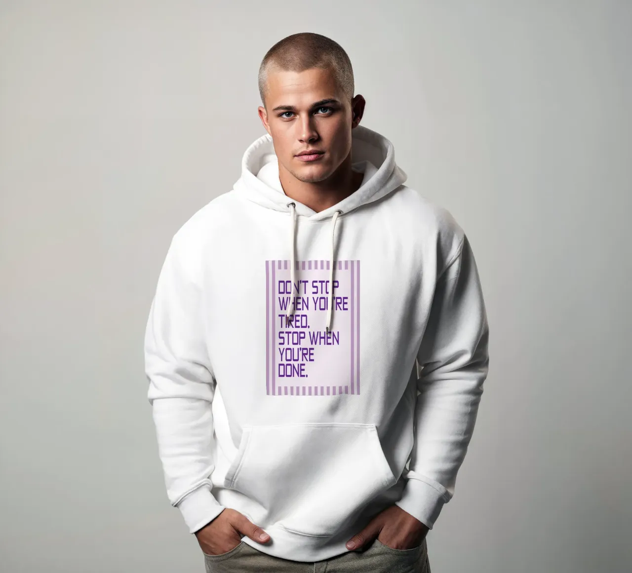 Non fermarsi quando si è stanchi felpa con cappuccio da Mutiaram