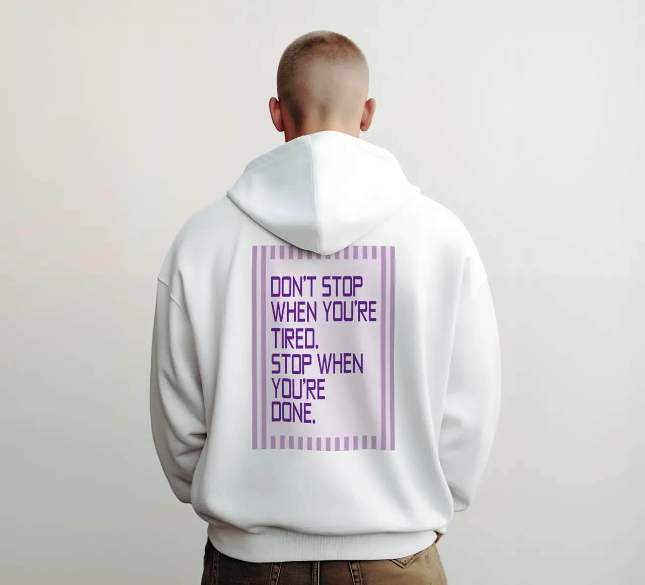 Non fermarsi quando si è stanchi felpa con cappuccio da Mutiaram