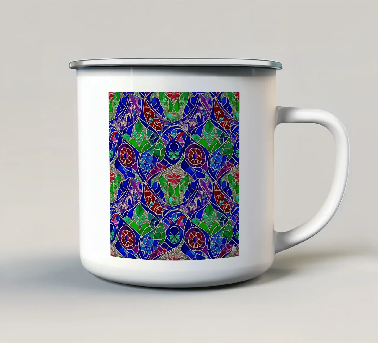 Surreal Stained Glass Pattern tazza in smalto da Seitz Michelle