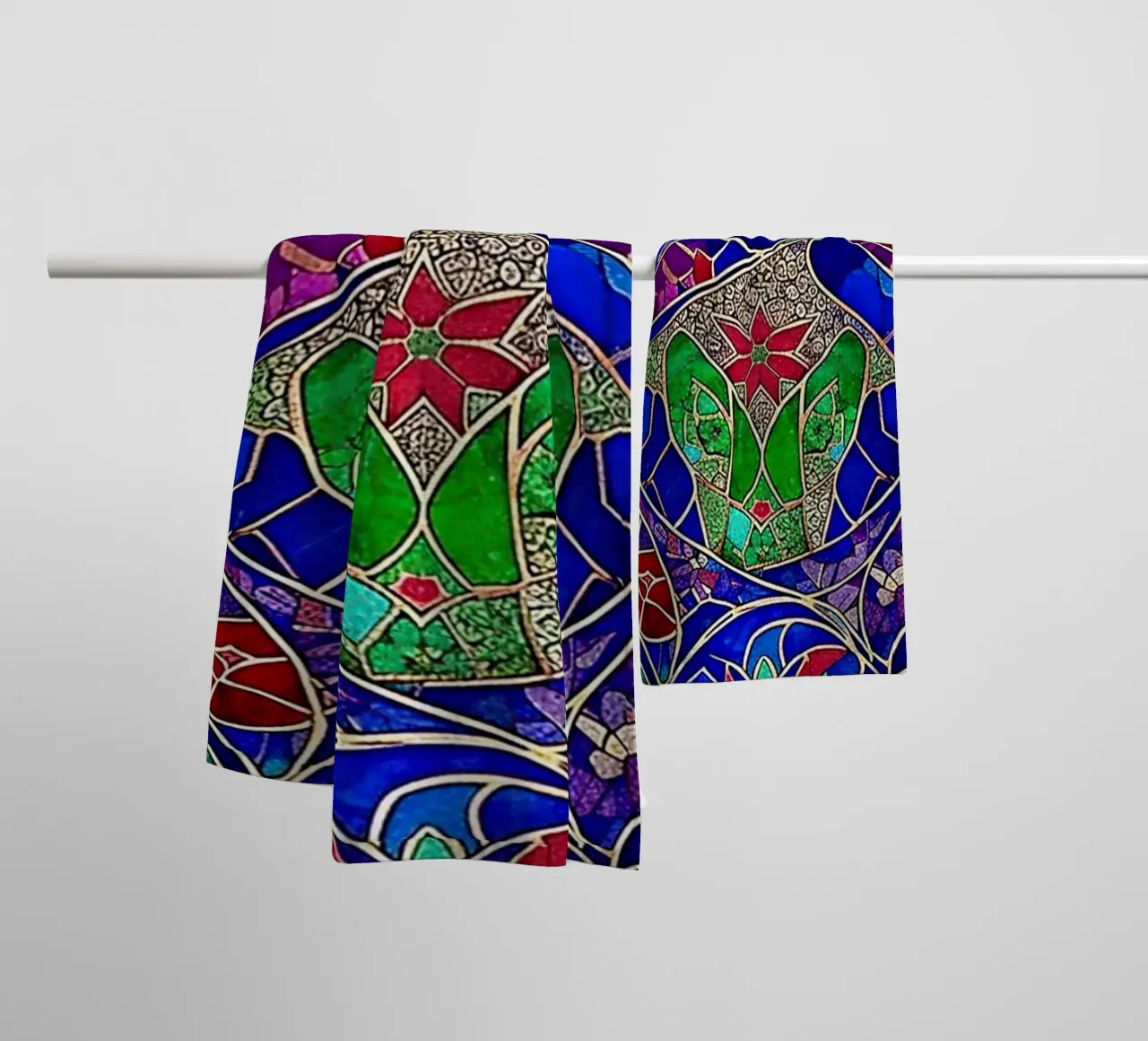 Surreal Stained Glass Pattern asciugamano da bagno da Seitz Michelle