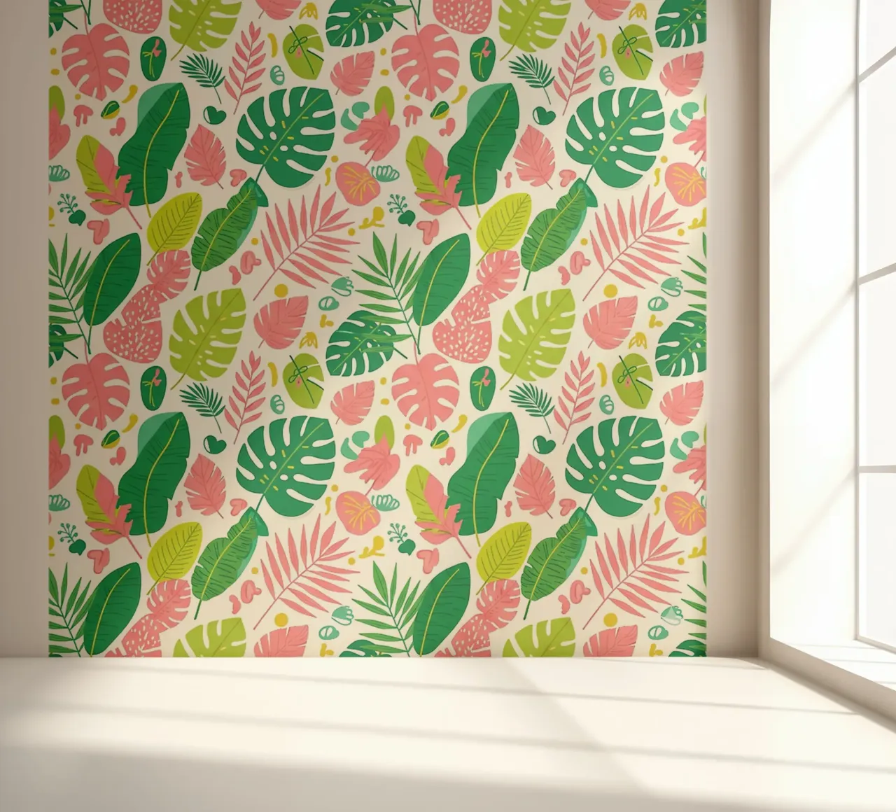 Vibrant Leaf Pattern fotobehang van Seitz Michelle