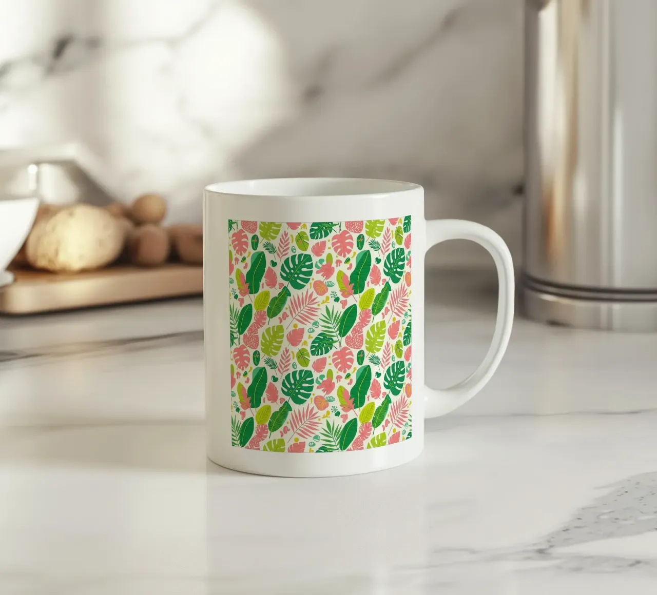 Vibrant Leaf Pattern tazza in ceramica da Seitz Michelle