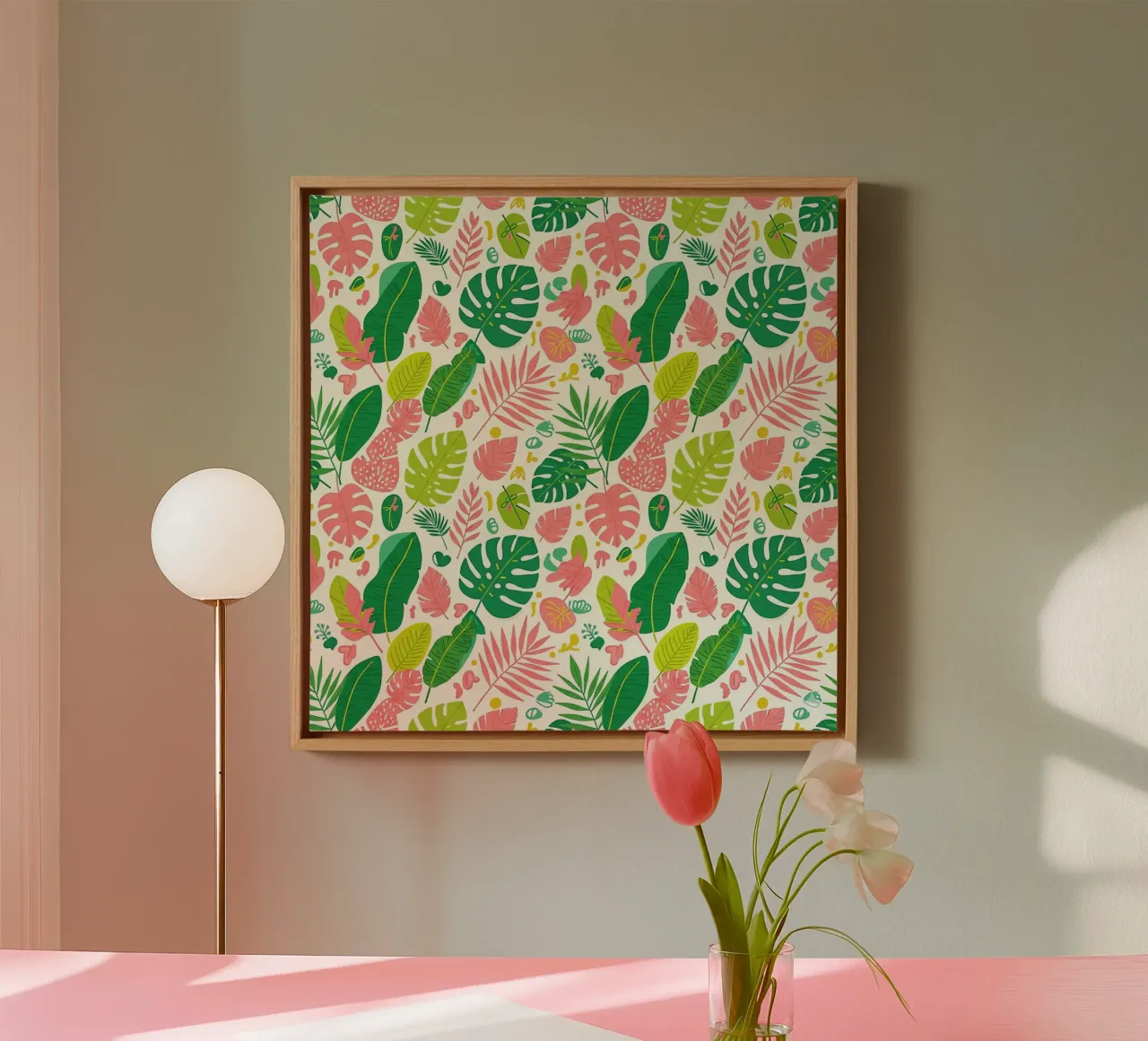 Vibrant Leaf Pattern canvas van Seitz Michelle