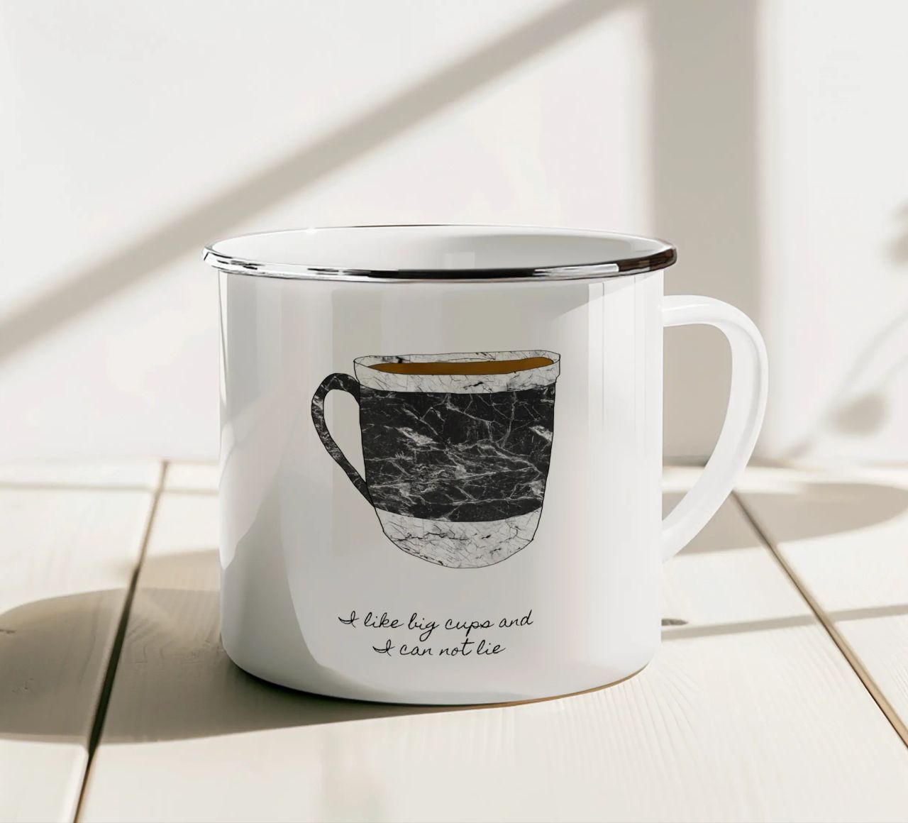 Ich mag große Becher Emaille Tasse von Orara Studio