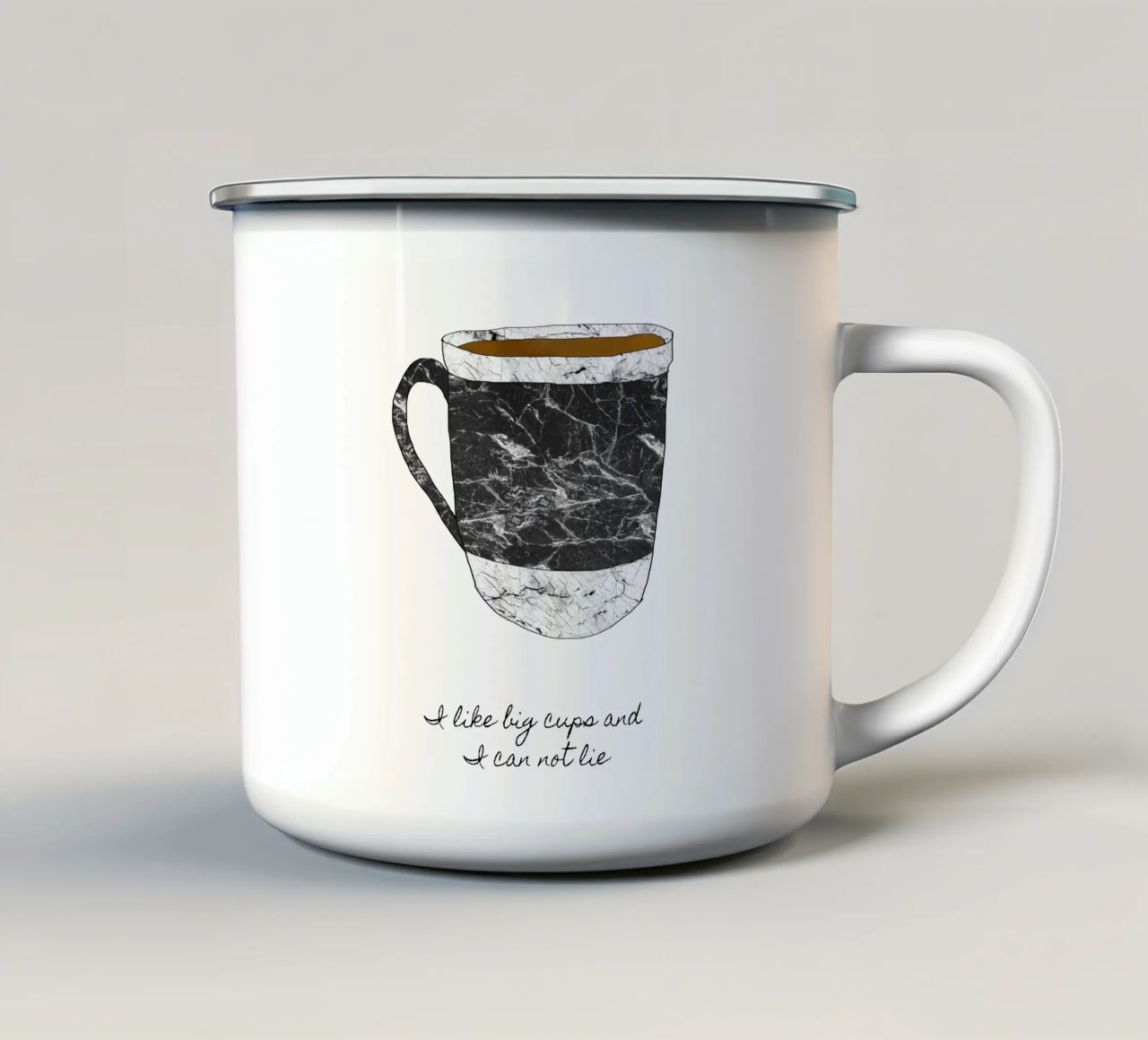 Ich mag große Becher Emaille Tasse von Orara Studio