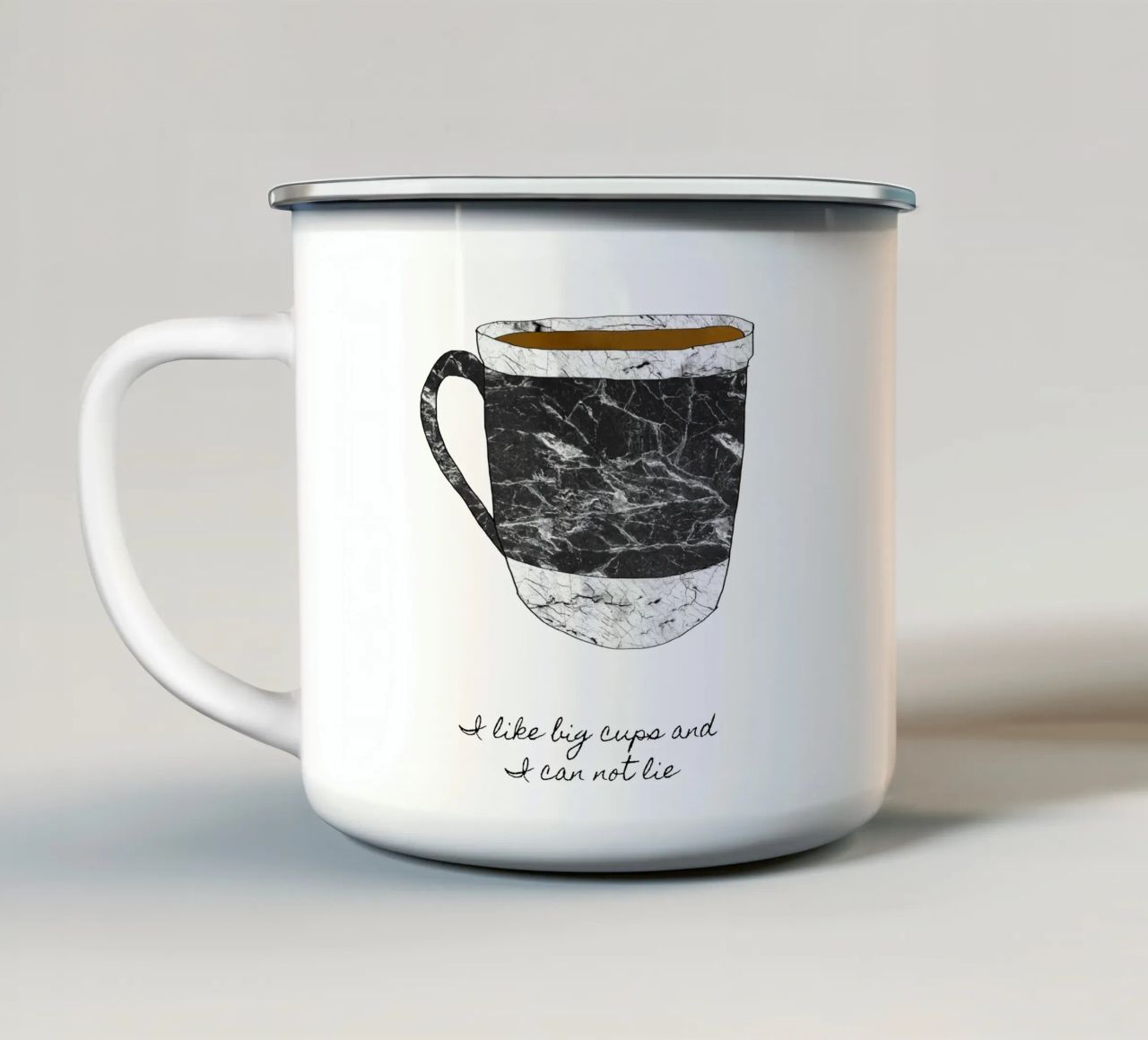 Ich mag große Becher Emaille Tasse von Orara Studio