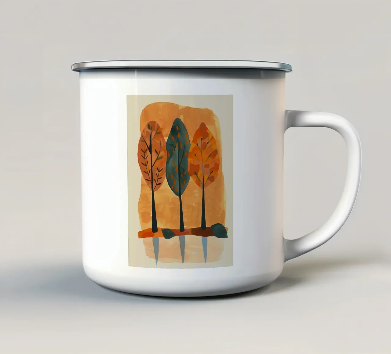 Boschetto d'autunno II tazza in smalto da Sienna Atelier