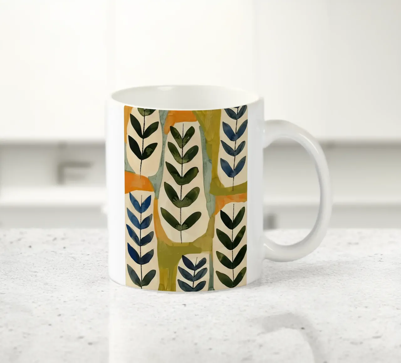Flora Pattern II ceramic mug by Sienna Atelier