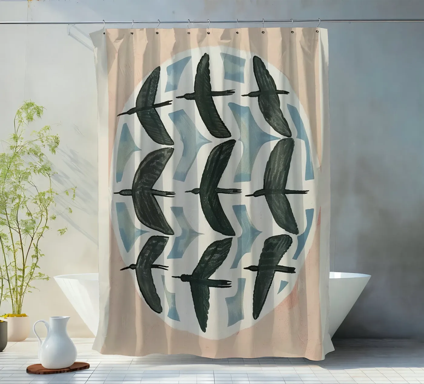 Soft Migration Duschvorhang von Sienna Atelier