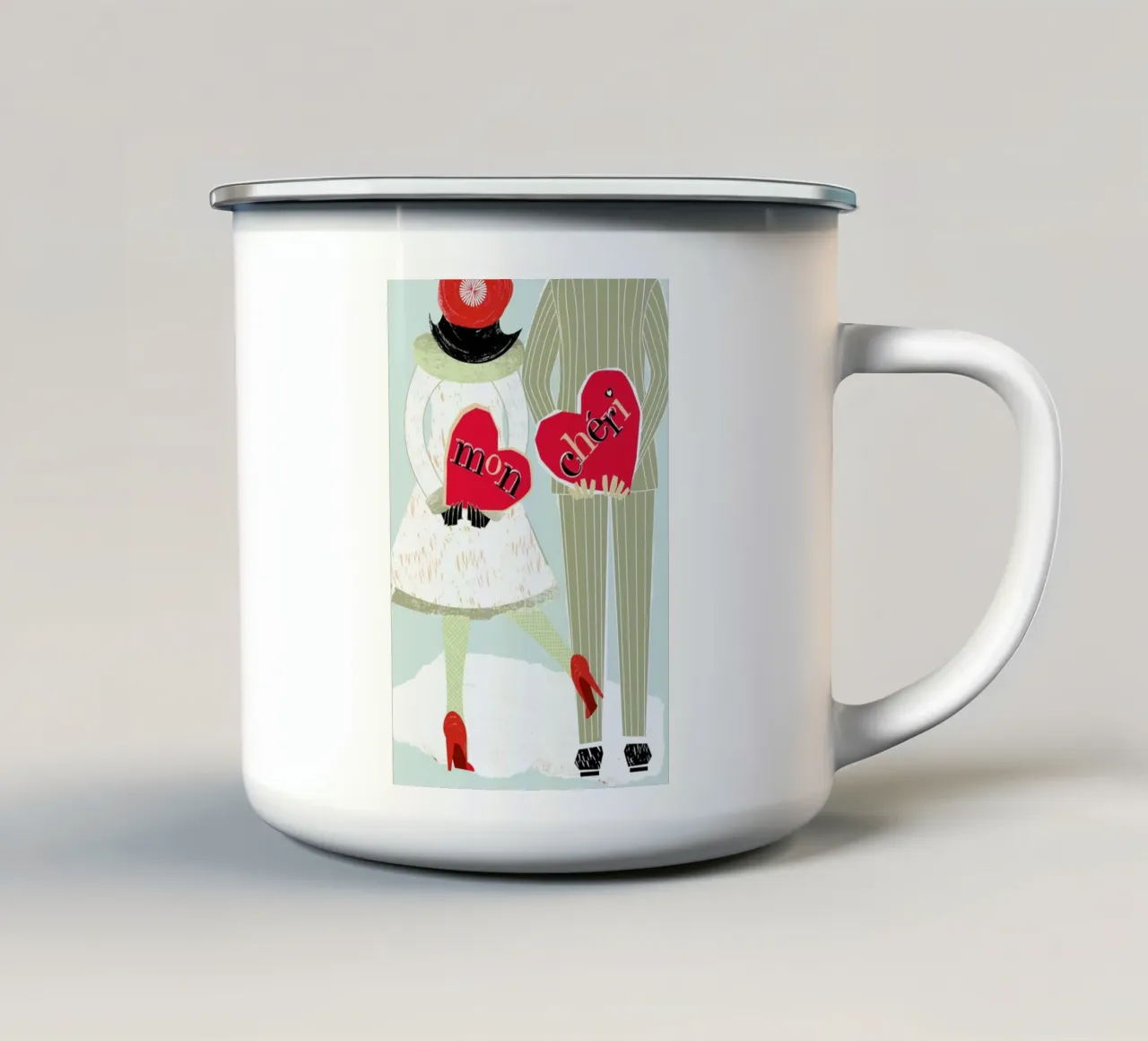 Mon Chéri tazza in smalto da Catherine Aguilar