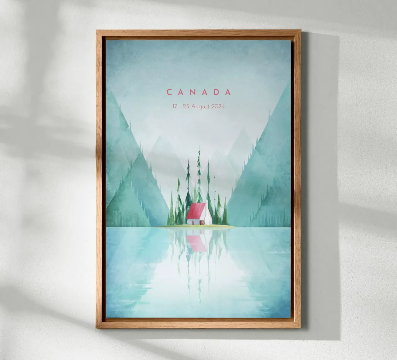Canada Gepersonaliseerde Reisposter canvas met Baklijst van Henry Rivers