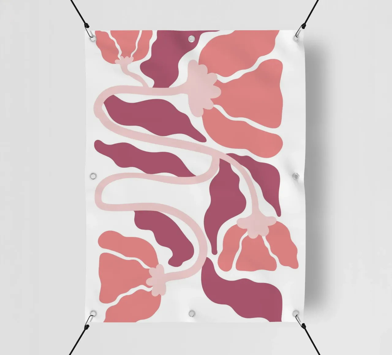 Flusso floreale astratto - Soft Boho Art telo in pvc da Cozy Vibes