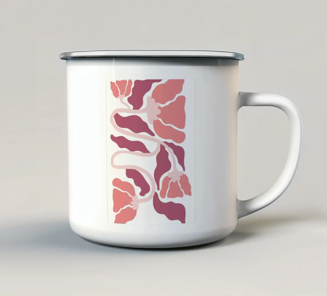 Flusso floreale astratto - Soft Boho Art tazza in smalto da Cozy Vibes