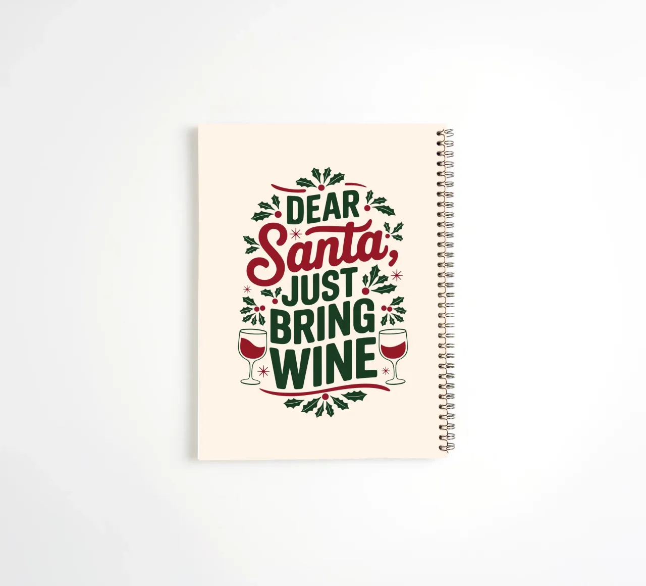 Cher Père Noël, apportez du vin carnet à spirale de Winter Whispers