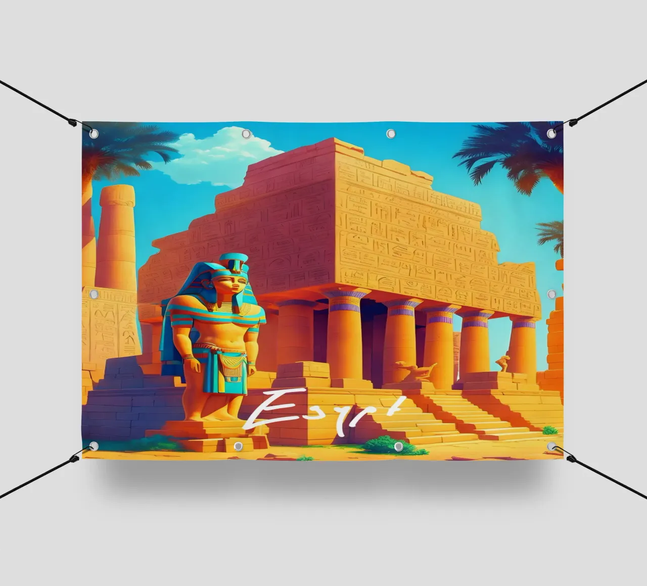 Scena di tempio dell'Antico Egitto telo in pvc da Charnwood Prints