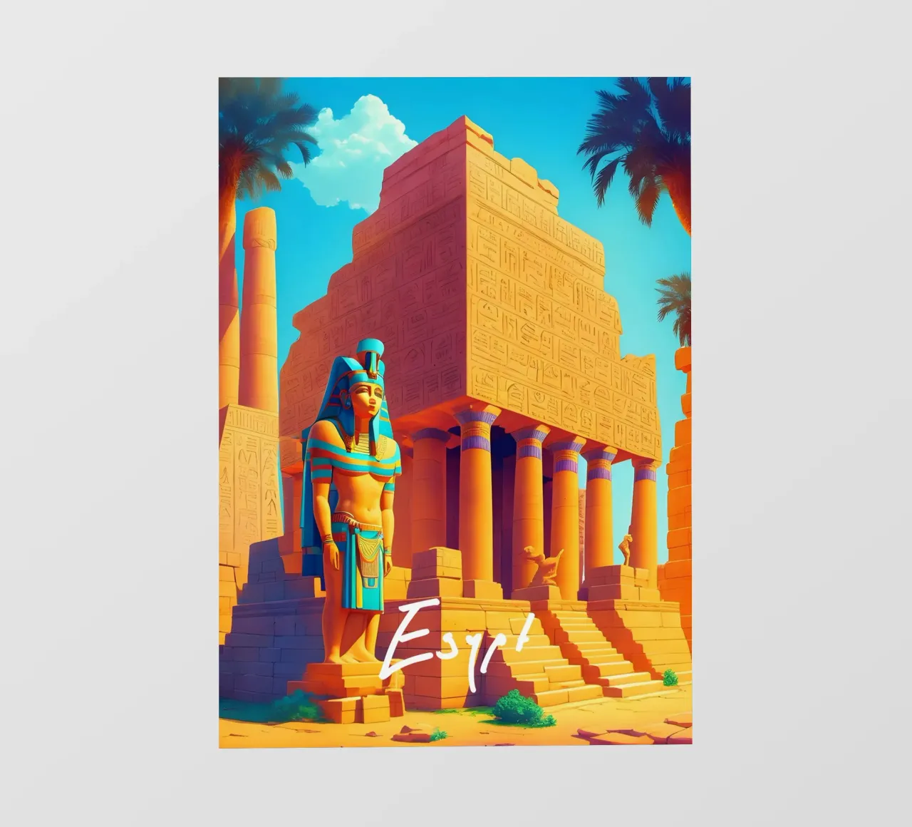 Scena di tempio dell'Antico Egitto telo in pvc da Charnwood Prints