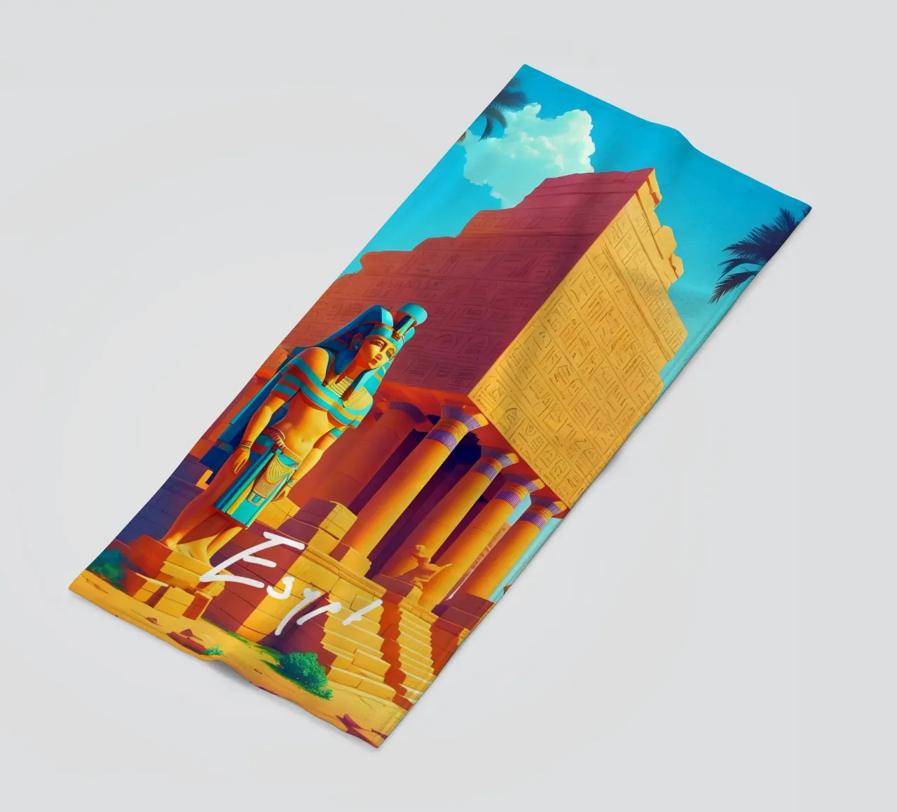 Scena di tempio dell'Antico Egitto telo mare da Charnwood Prints