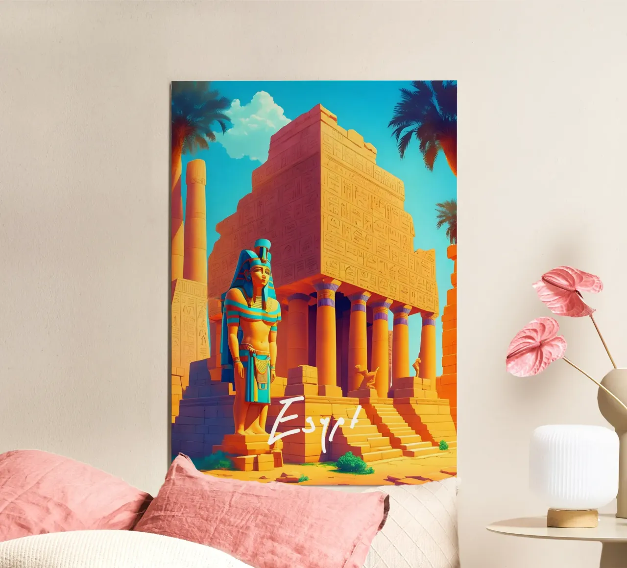 Scena di tempio dell'Antico Egitto carta hahnemühle da Charnwood Prints