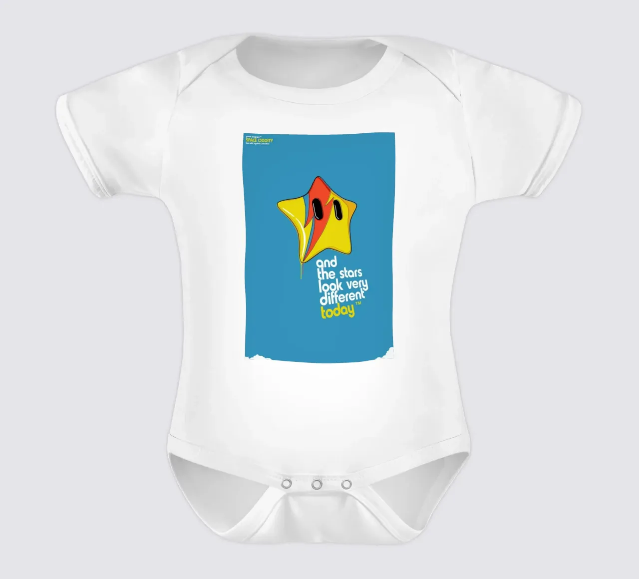 Space Oddity Game Program short-sleeve baby romper by Butcher Billy