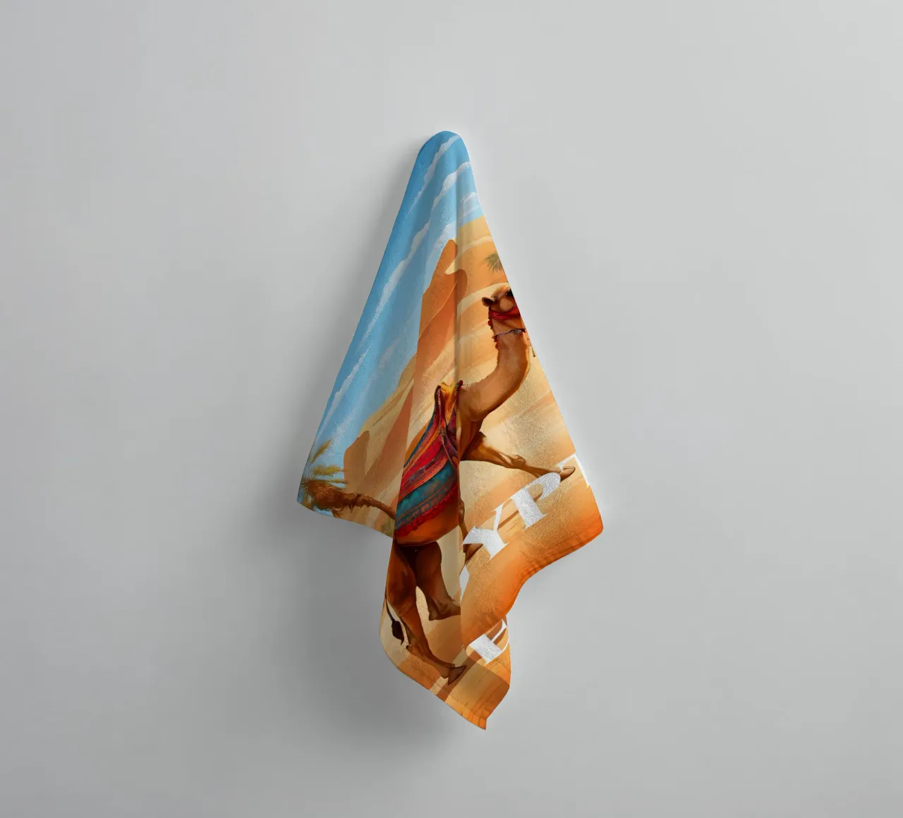 Egypt Camel in the Desert Scene towel by Charnwood Prints