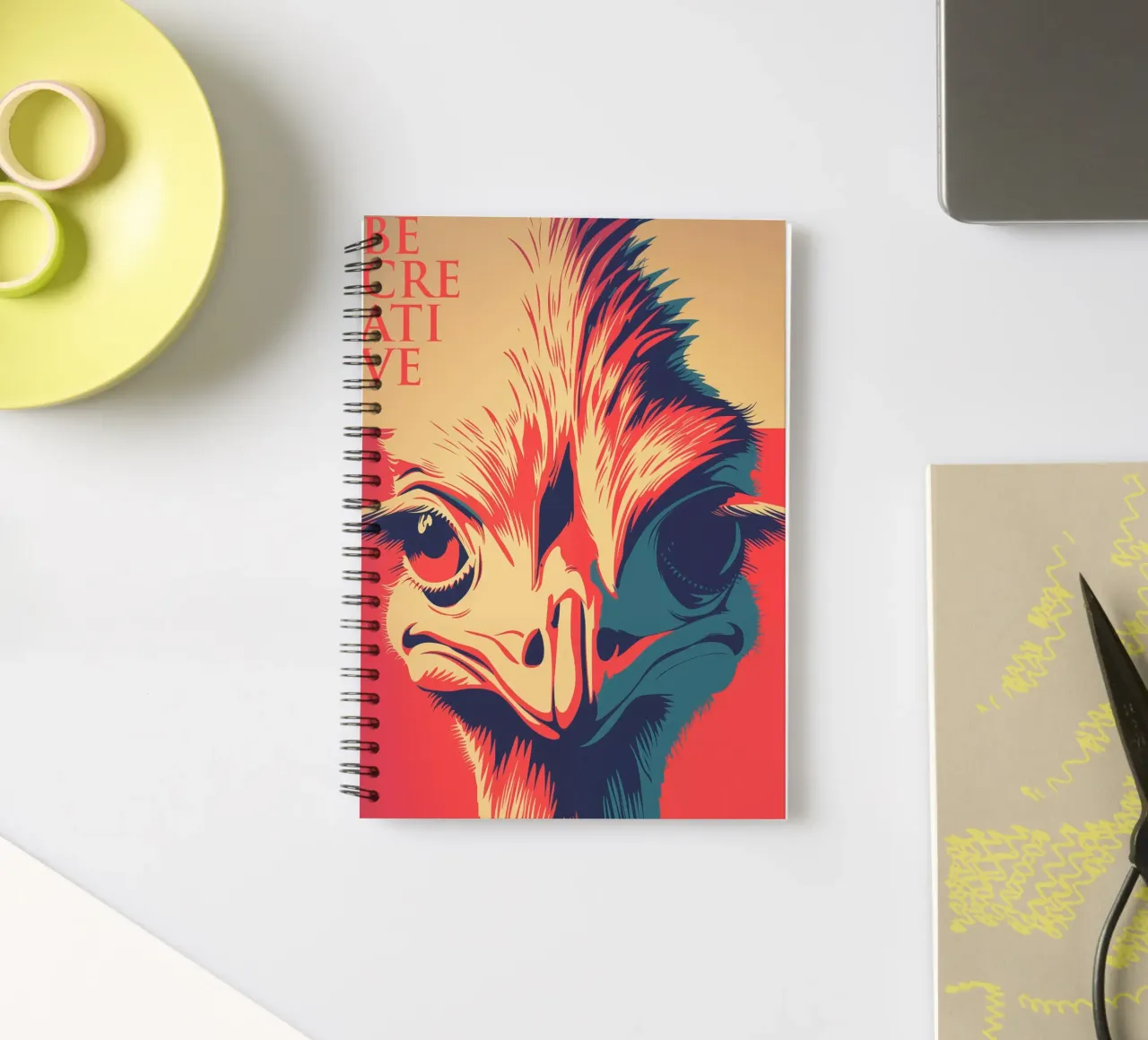 Essere creativi - Ritratto di struzzo eccentrico diario ad anelli da Autofocus