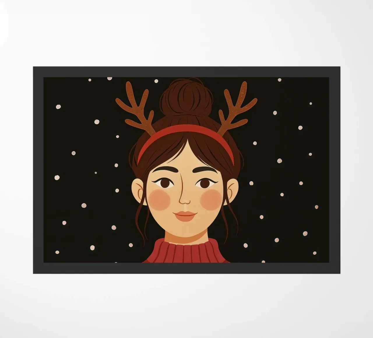 NATALE DONNA CALMA CON IN MANO UNA CIOCCOLATA CALDA zerbino da CHRISTMAS ART