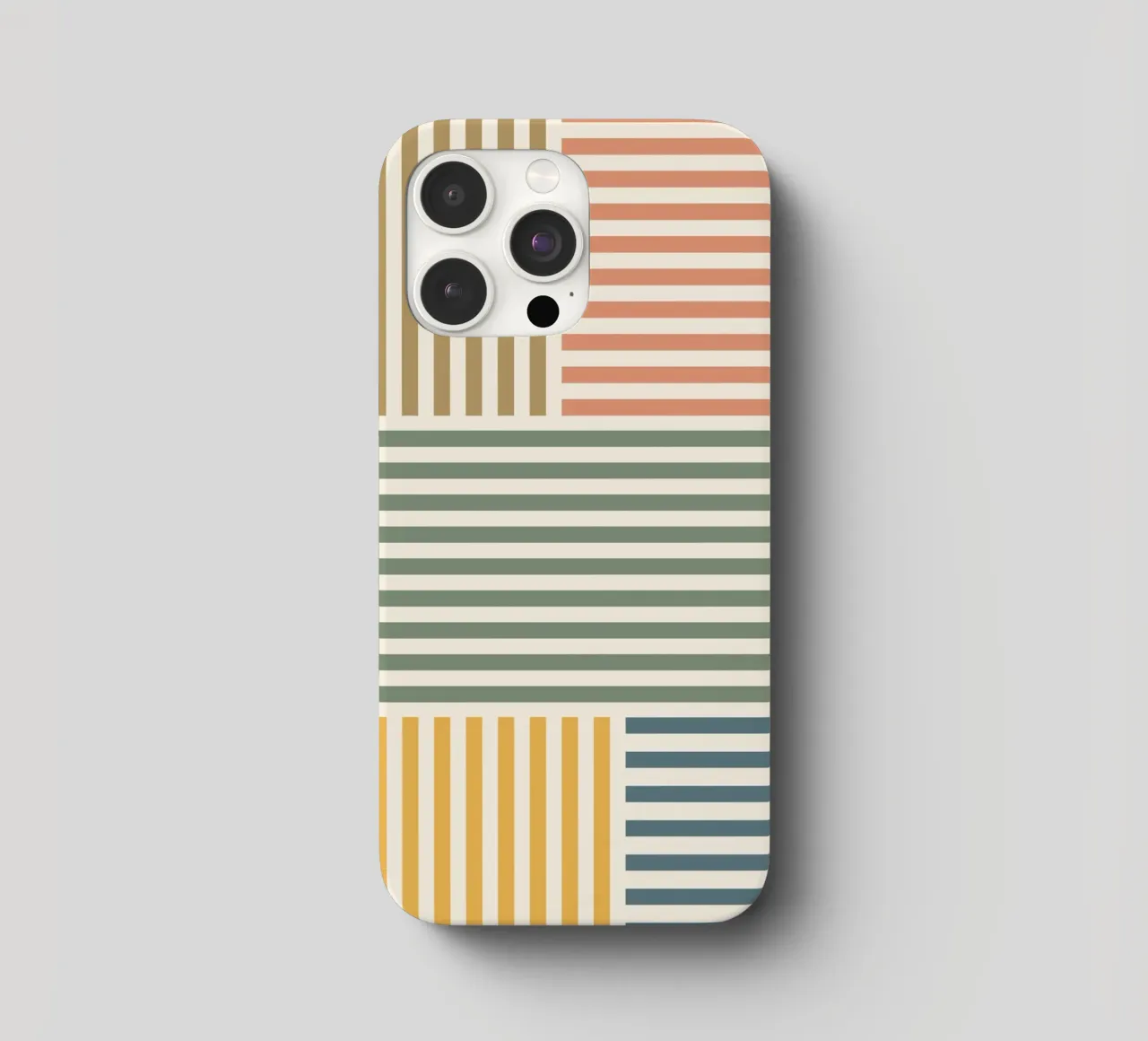 Modello mid mod a righe colorate cover iphone da Altruist Studio