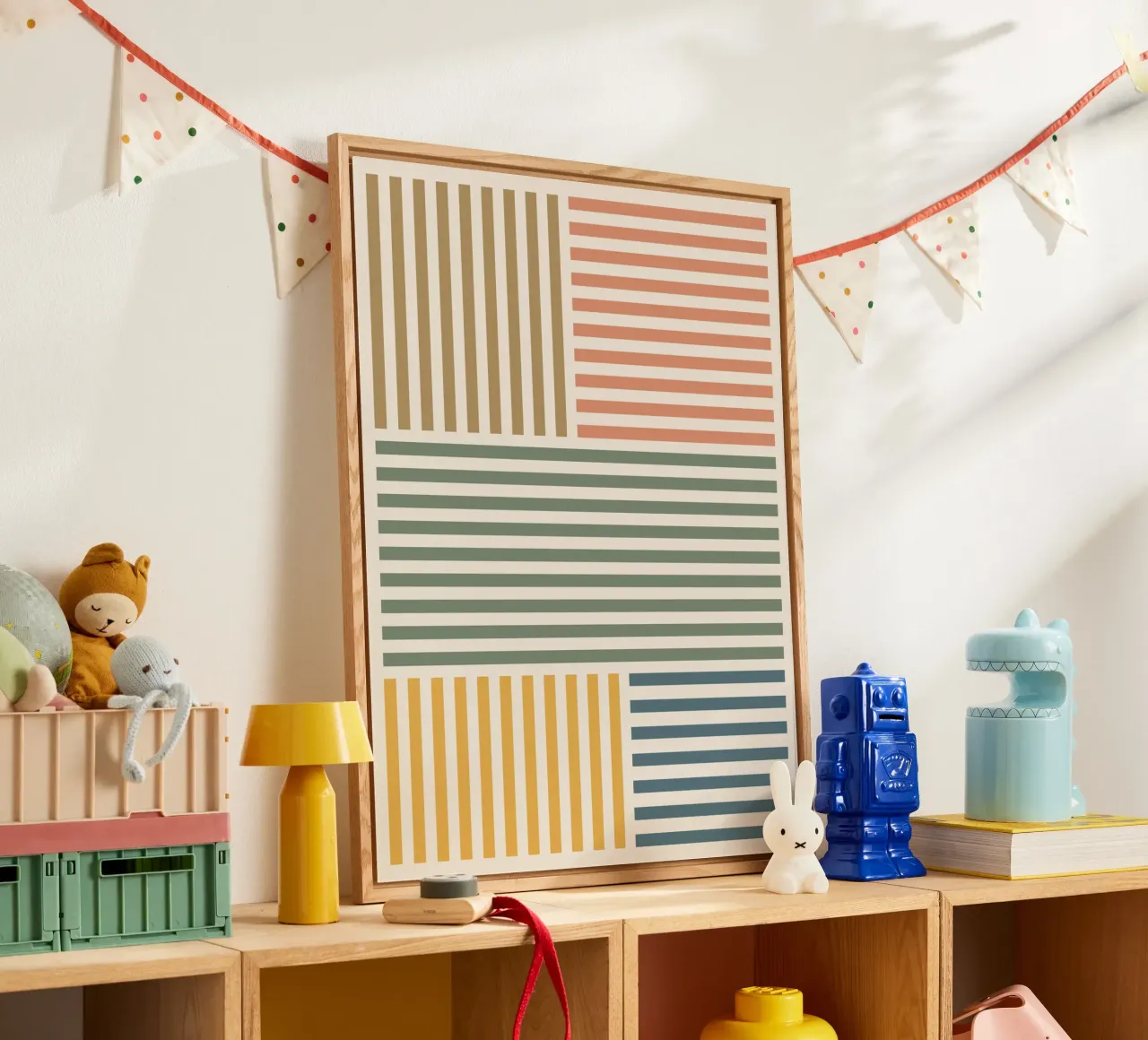 Modello mid mod a righe colorate plexiglass da Altruist Studio