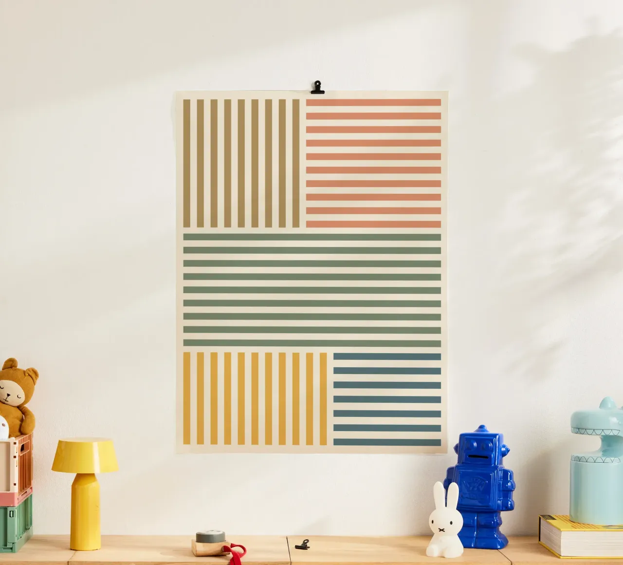 Modello mid mod a righe colorate poster da Altruist Studio