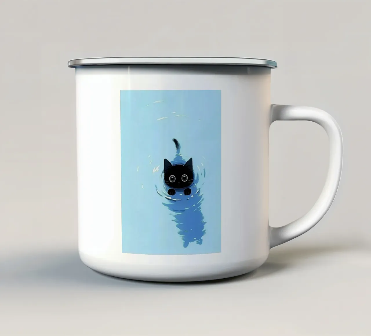 kitty shadow on water tazza in smalto da scoten