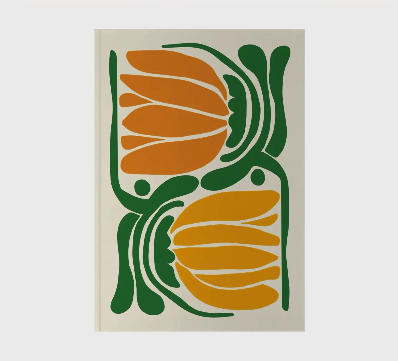 Botanical abstraction in green and orange notebook by Autofocus